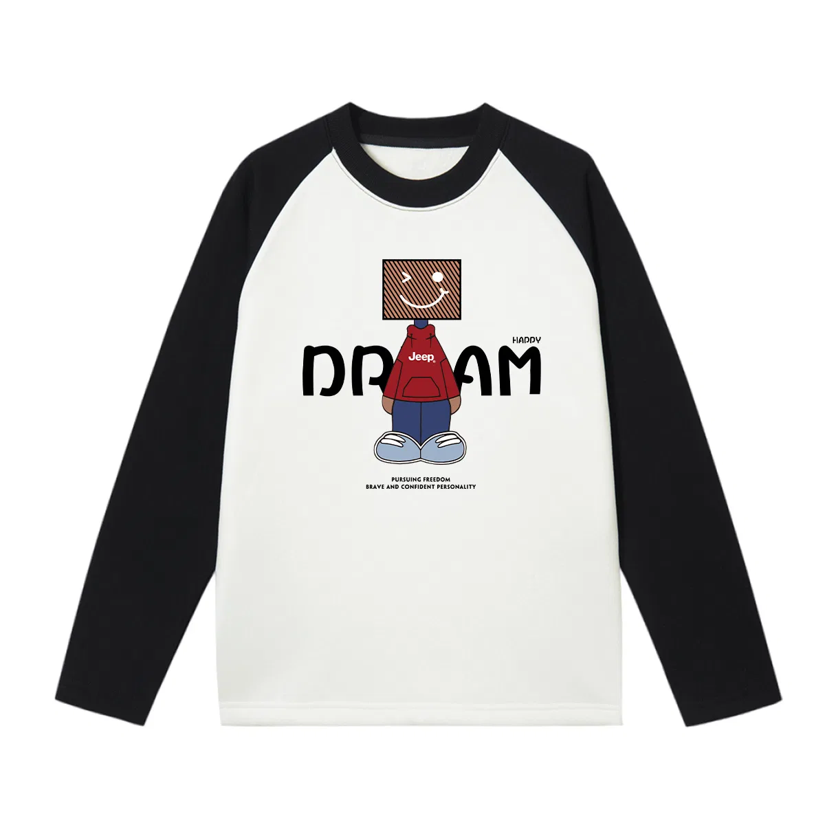 Свитшот детский Grade School с круглым вырезом Moderate Jeep, Black White
