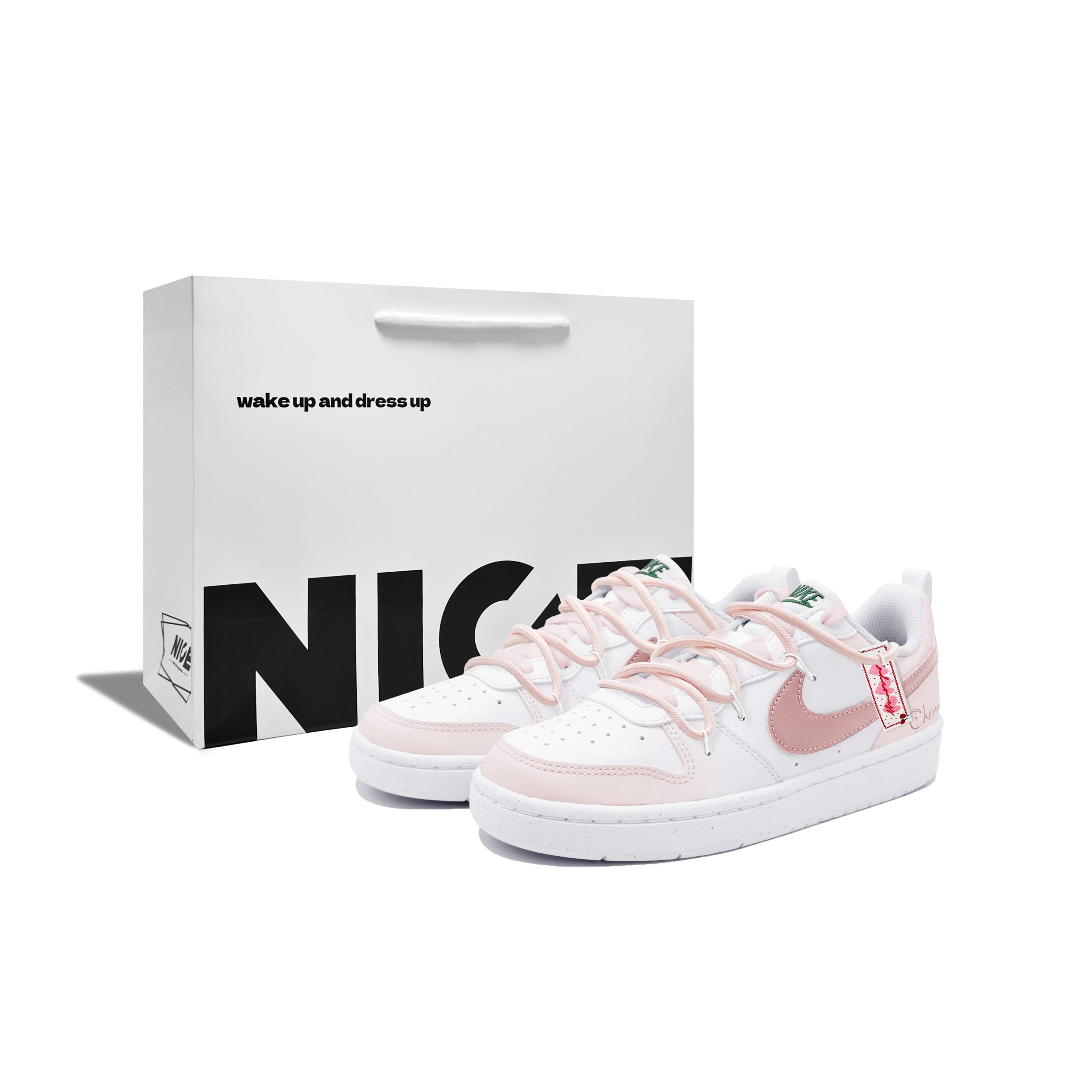 

Court Borough Cherry Ball амортизация, износостойкие низкие детские скейтбординговые кроссовки для подростков Nike, розовый