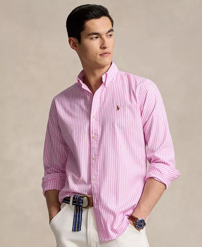 

Мужская классическая полосатая растягивающаяся рубашка Oxford Polo Ralph Lauren, мультиколор