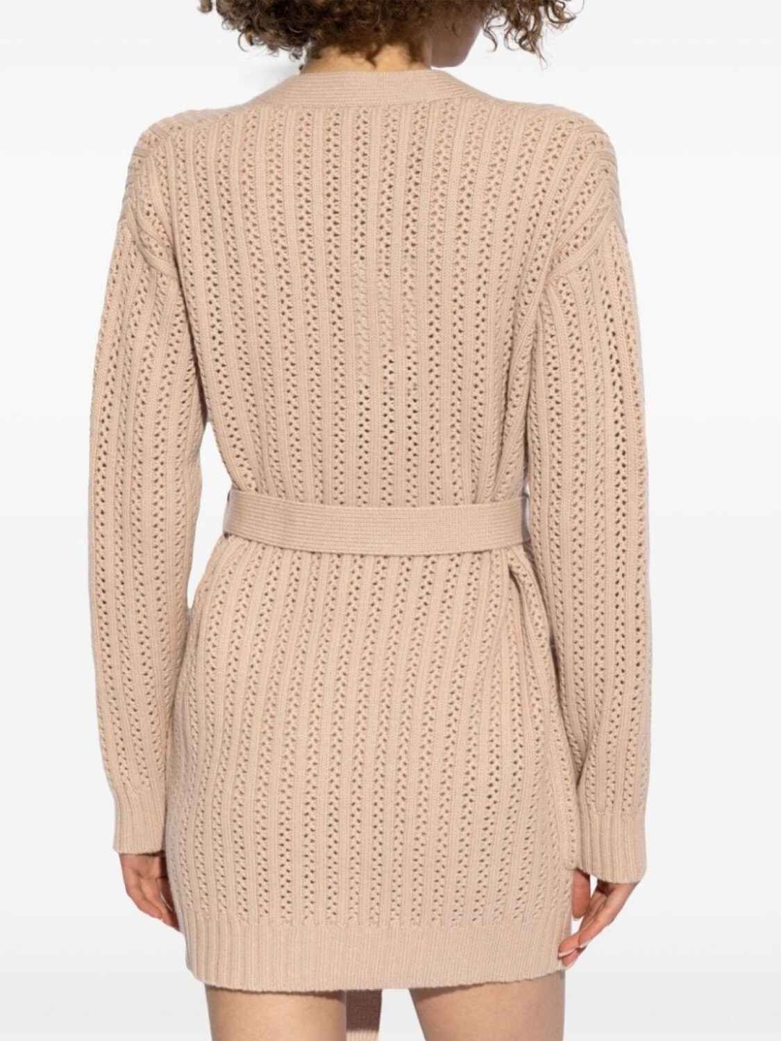 Max Mara кардиган с перфорацией, нейтральный цвет — фото 4