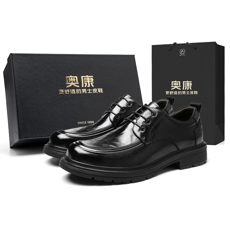 

Повседневные кожаные туфли Men's AOKANG, черный