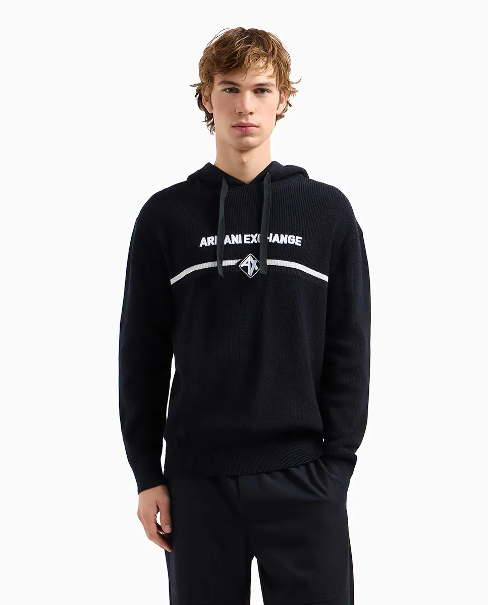 

Мужская толстовка с капюшоном в стиле свитер Armani Exchange, тёмно-синий