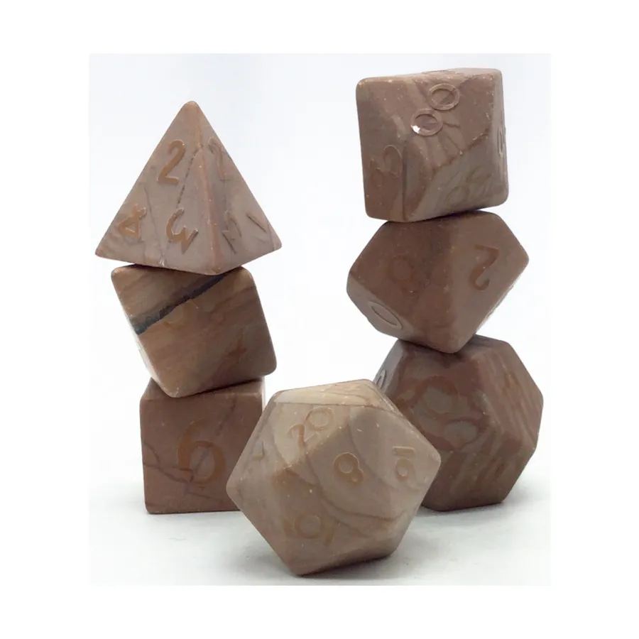 

Poly Set — рельефный египетский песчаник (7), Semi Precious Stone Dice (Level Up Dice)