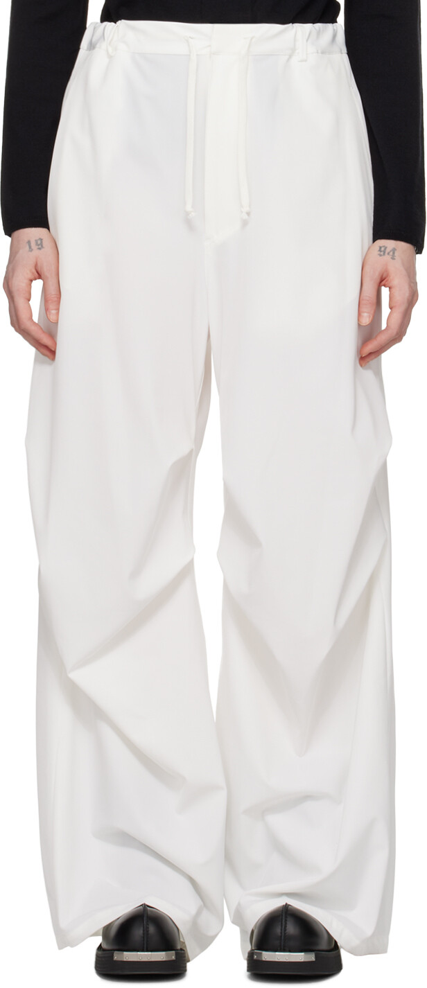 

Бело-белые брюки на шнурке Mm6 Maison Margiela