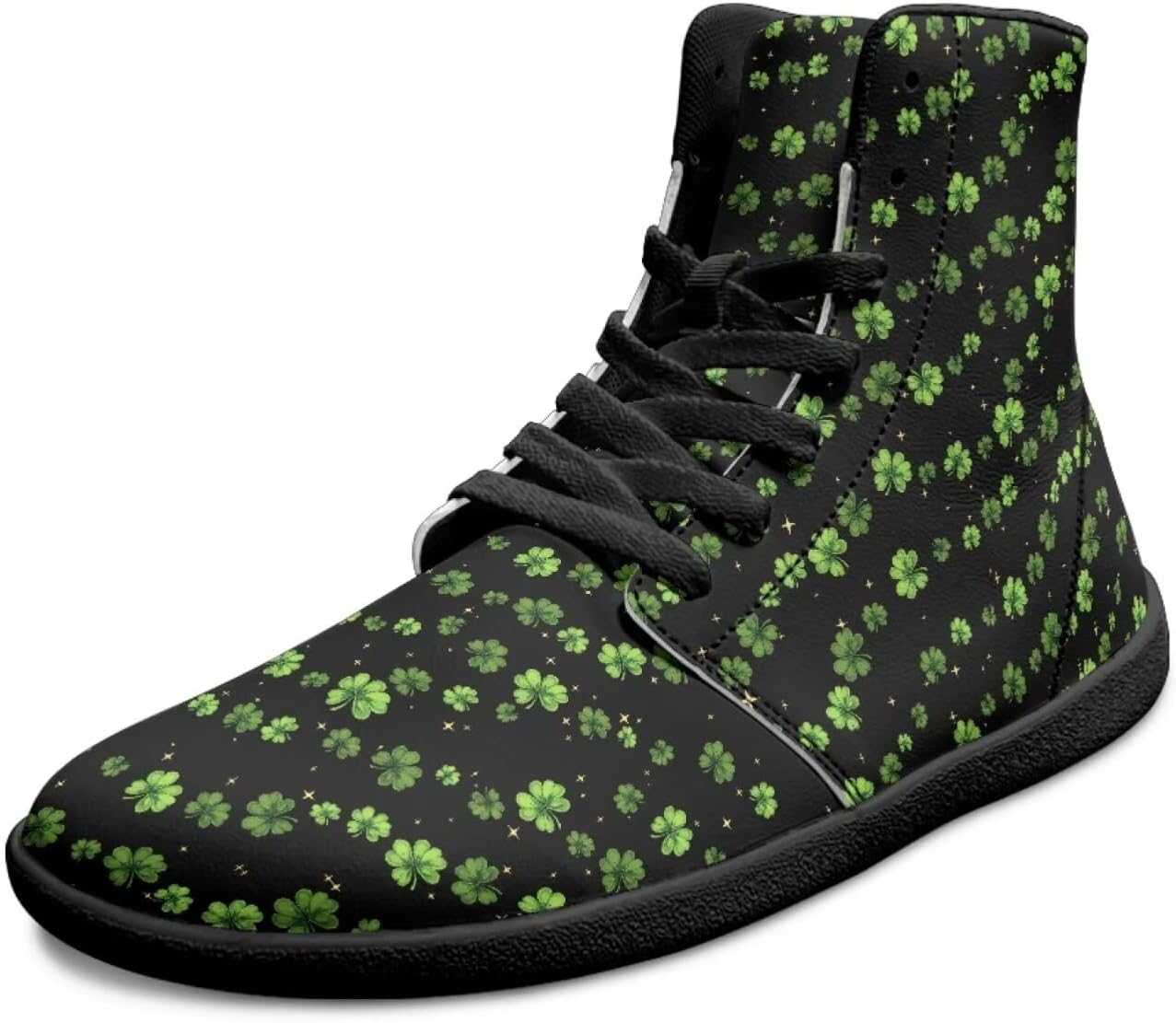 

Мужские высокие кроссовки босого типа из кожи, минималистичные для ходьбы, с шнуровкой, для трейлового бега, удобные с широкой носочной частью Chririnla, зеленый