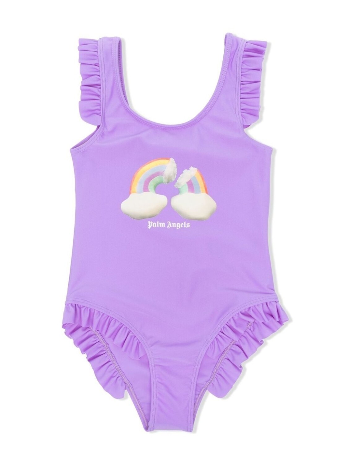 

Купальник с оборками Palm Angels Kids, фиолетовый