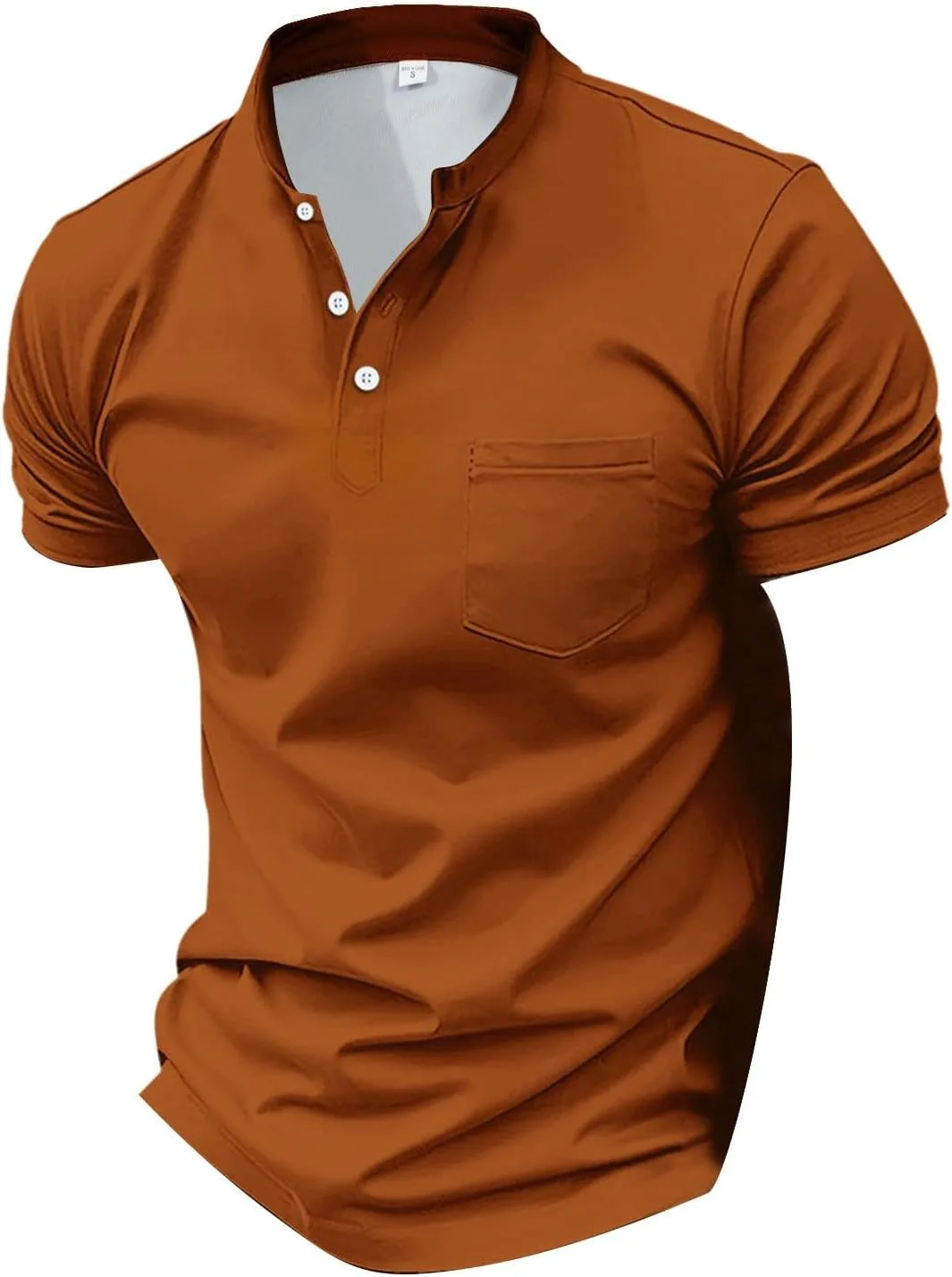 Мужская футболка henley с коротким рукавом, dry fit, moisture wicking — фото 3