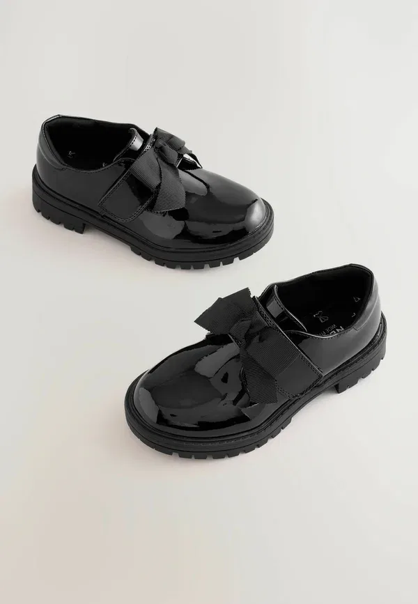 Туфли-монахи Next Wide fit (g) fit bow monkstrap chunky school shoes, черный лакированный — фото 2