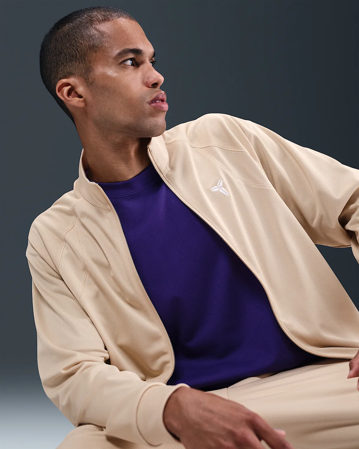 Dri-FIT Knit Jacket Kobe, Sanddrift/Sanddrift/White — фото 3