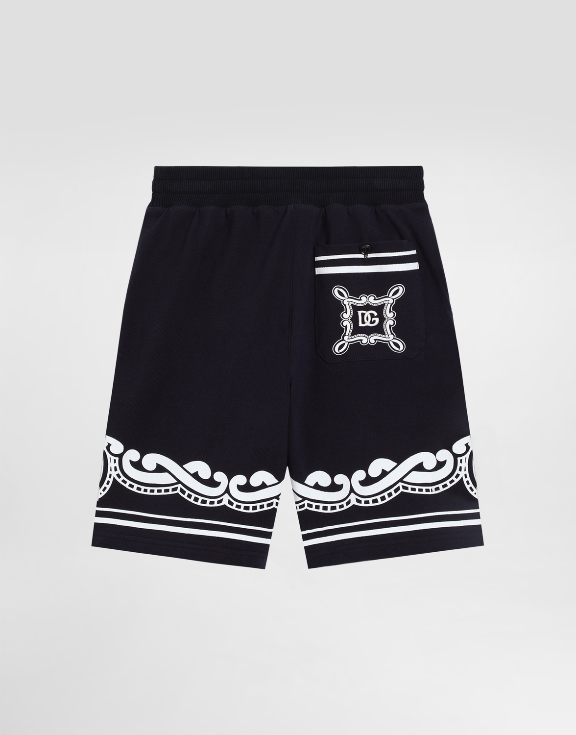 Шорты из пике с принтом бандана Dolce&Gabbana, синий — фото 2