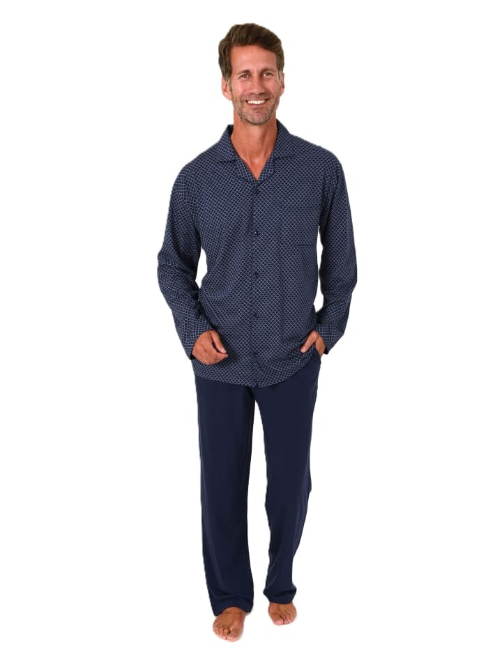 

Пижама NORMANN Langarm zum durchknöpfen, синий