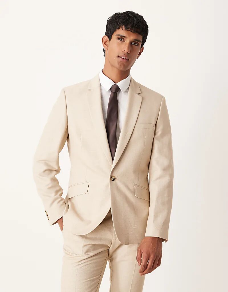 

Узкий пиджак ASOS DESIGN с микротекстурой камня