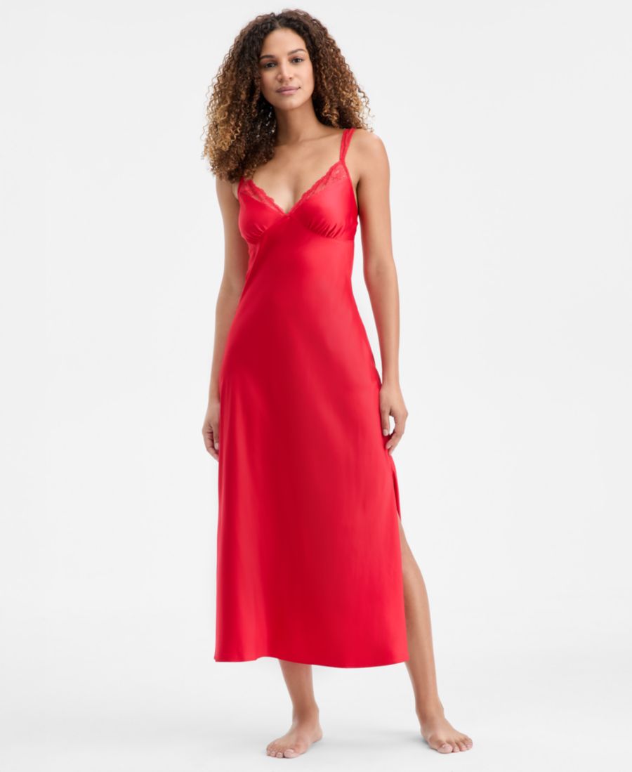 

Женское атласное платье с кружевной отделкой и принтом INC International Concepts, Ski Patrol