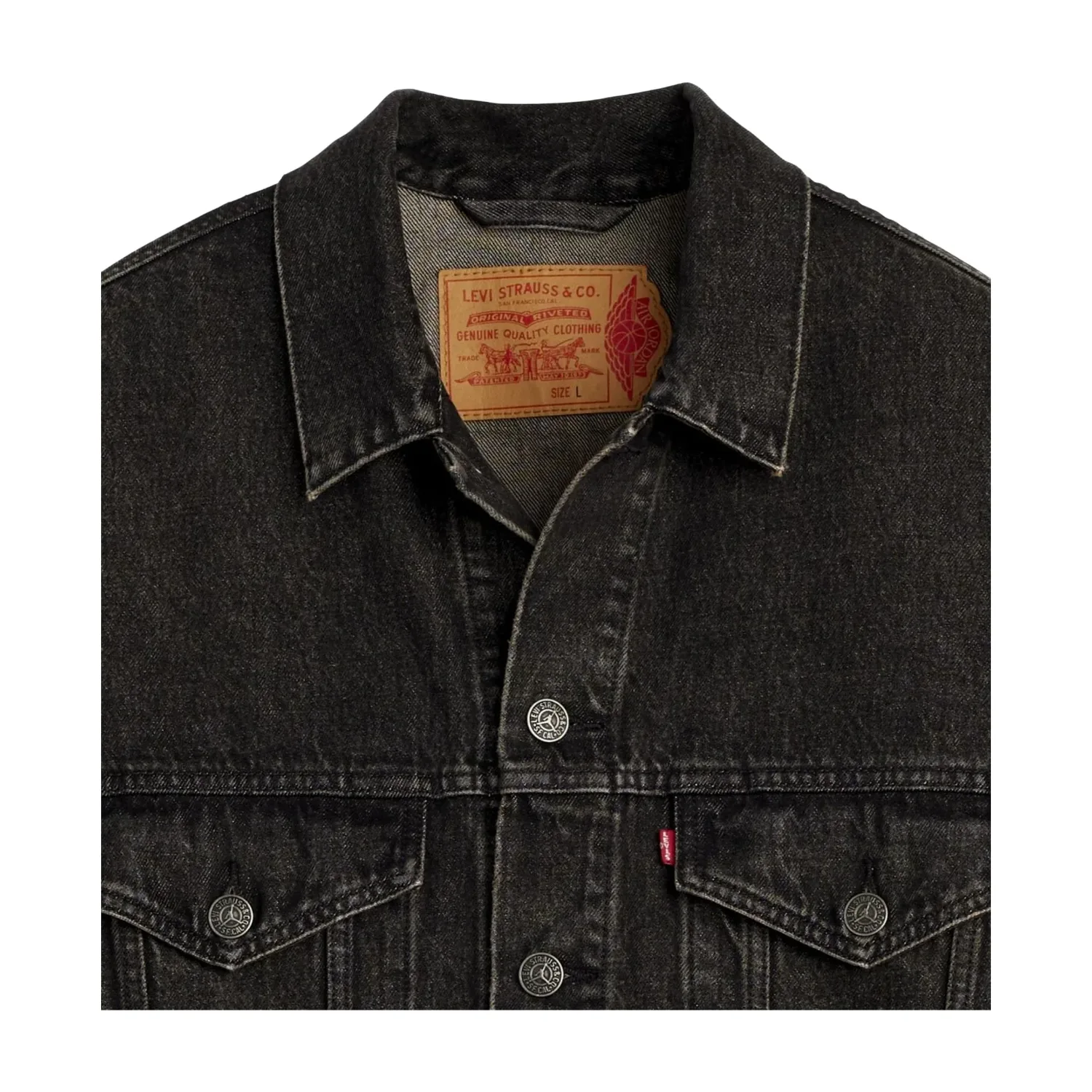 Джинсовая куртка Air Jordan x LEVI'S Type III Denim Trucker Jacket 'Black Wash' — фото 3