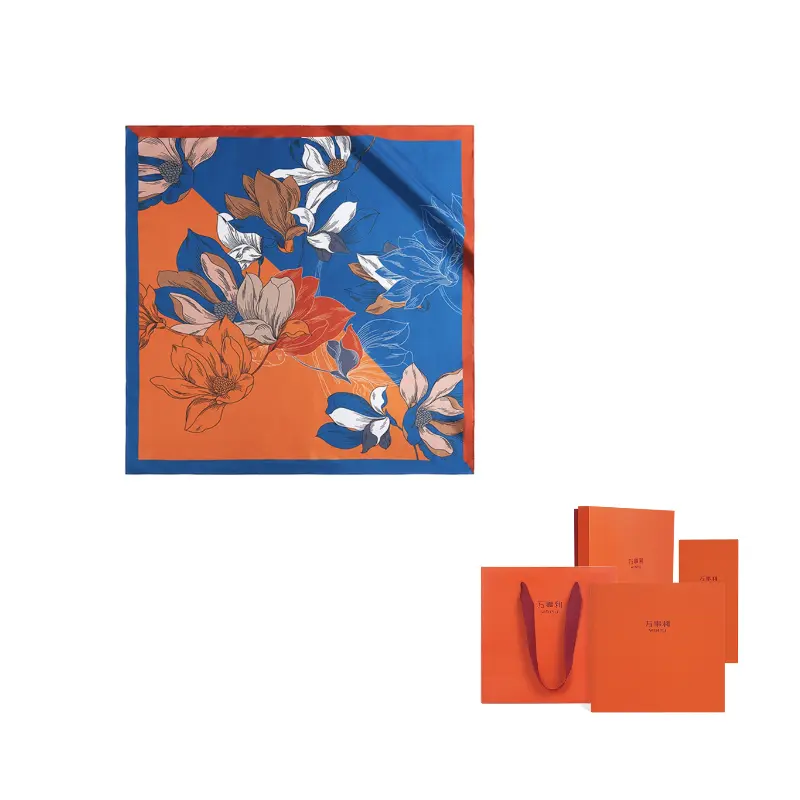 

WENSLI Шёлковый шарф, Orange Blue