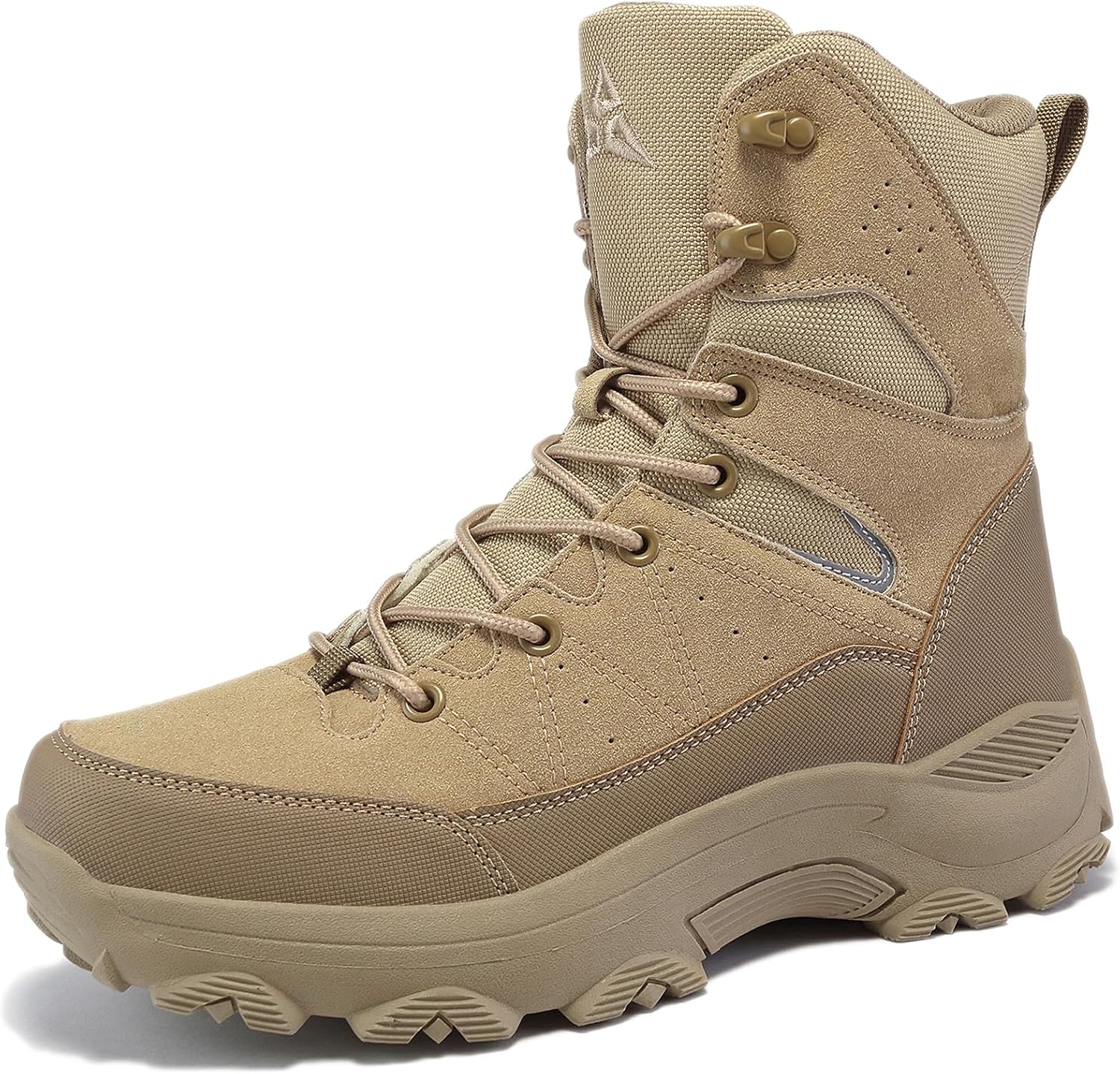 

Мужские дышащие водонепроницаемые платформенные ботинки на шнуровке с боковой молнией, удобные, с защитой от ударов, круглый носок, легкие, противоскользящие, для походов и военных операций на улице Adkgbe, коричневый