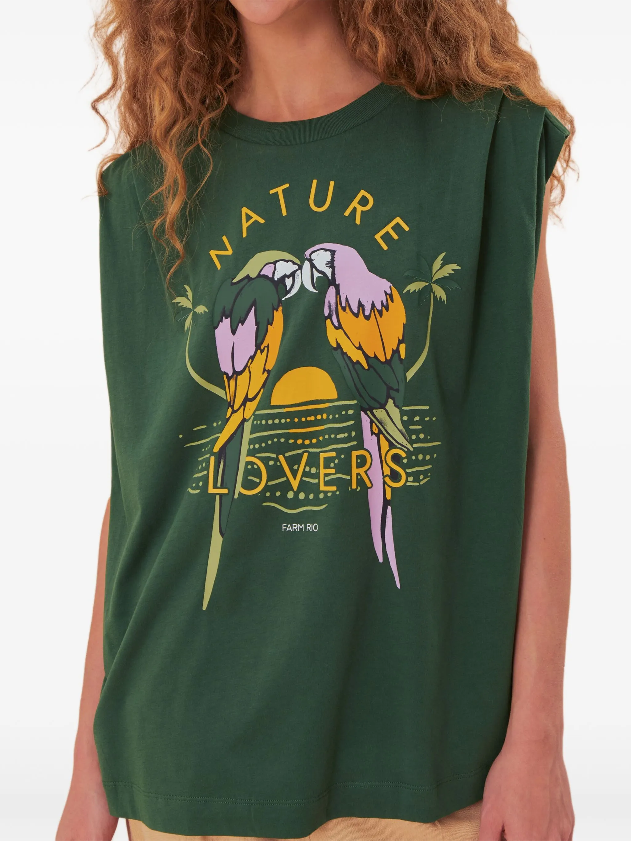 

Топ Nature Lovers с принтом Farm Rio, зеленый