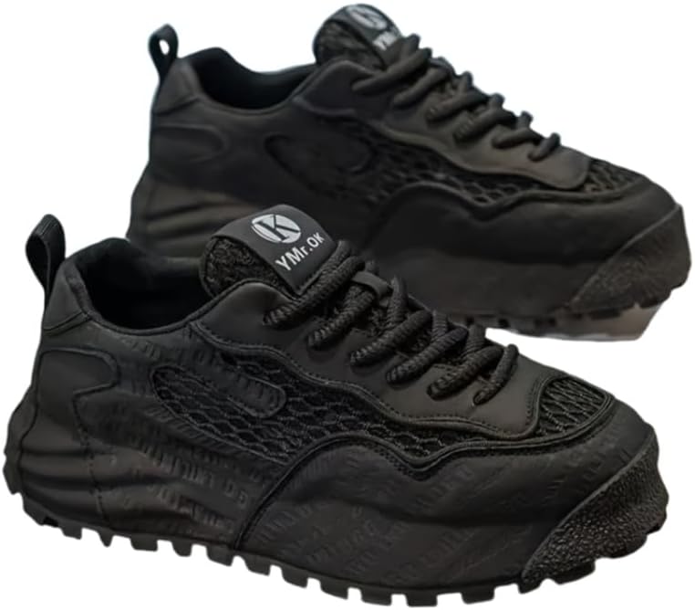 

Летние дышащие повседневные мужские спортивные кроссовки с толстой подошвой Clolinde, черный