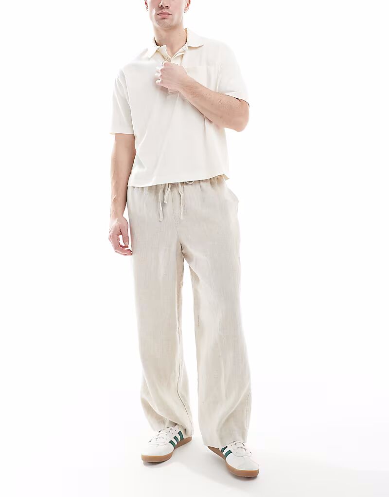 

Мешковатые льняные брюки Cotton On цвета овсянки Cotton:On