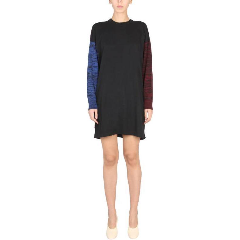 

Длинное платье с длинными рукавами черное MM6 Maison Margiela