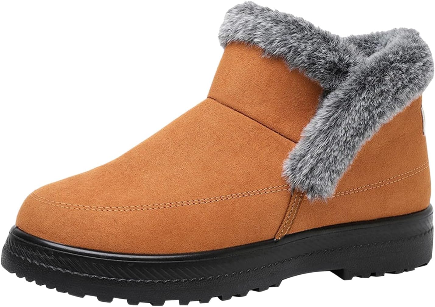 

Женские зимние ботинки с искусственным мехом, водонепроницаемые, теплые, на липучке, короткие ботильоны, противоскользящие туристические кроссовки, широкий размер, для ходьбы Generic, оранжевый