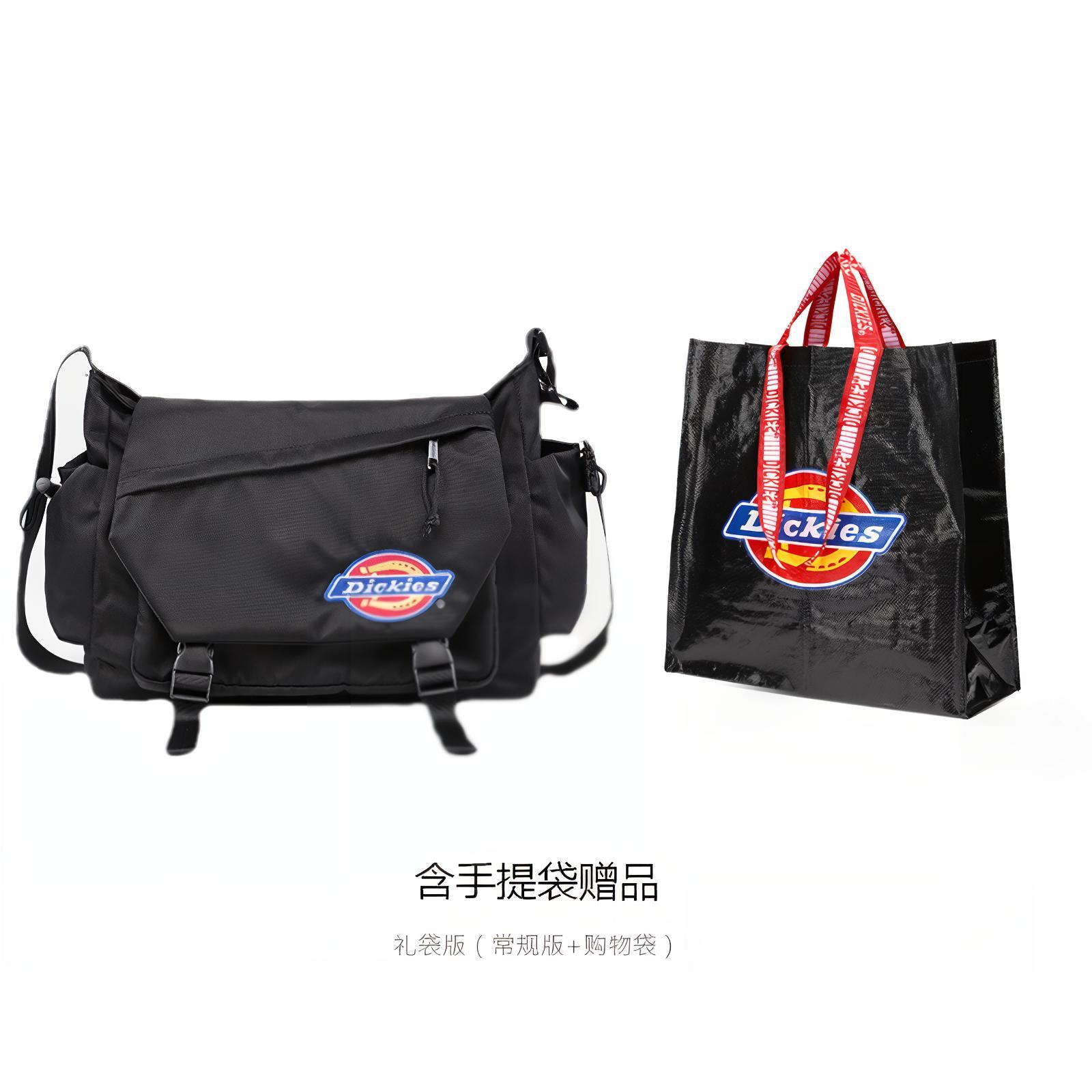 

Dickies Текстильная полиэстеровая сумка-мессенджер унисекс черный/хаки, Black Shopping Bag