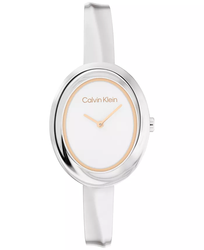 

Женские часы с витым безелем из нержавеющей стали, браслет, 24 мм Calvin Klein