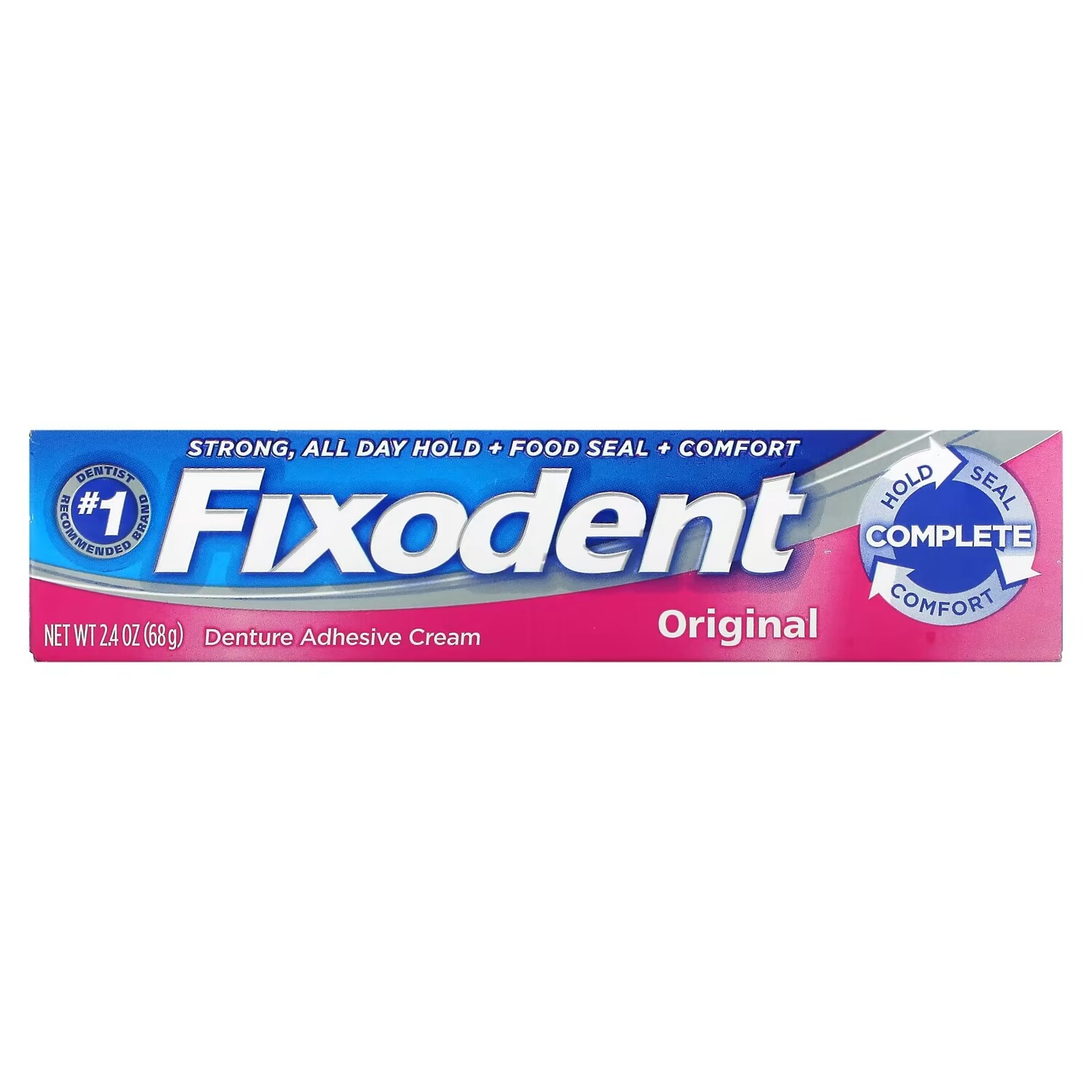 Клейкий крем для зубных протезов, оригинальный, 2,4 унции (68 г) Fixodent — фото 2