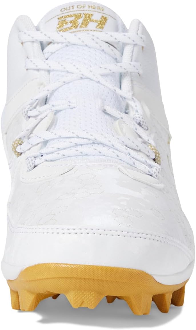 Кроссовки Under Armour Harper 8 Mid RM Baseball Cleats, цвет White/White/Metallic Gold — фото 3