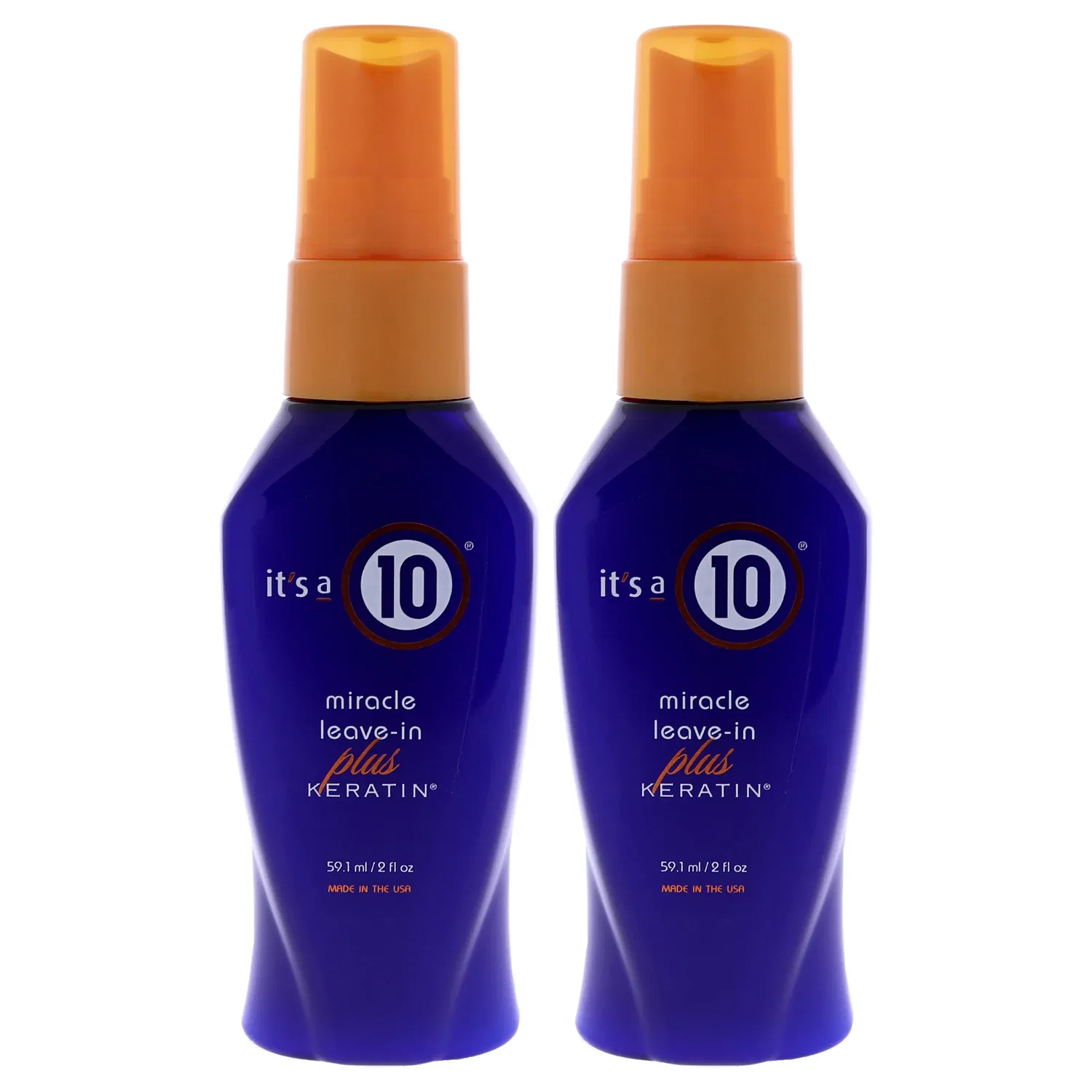 Несмываемый кондиционер Miracle Leave In Plus Keratin от Its A 10 для мужчин и женщин - лак для волос 59 мл - упаковка из 2 штук, Clear