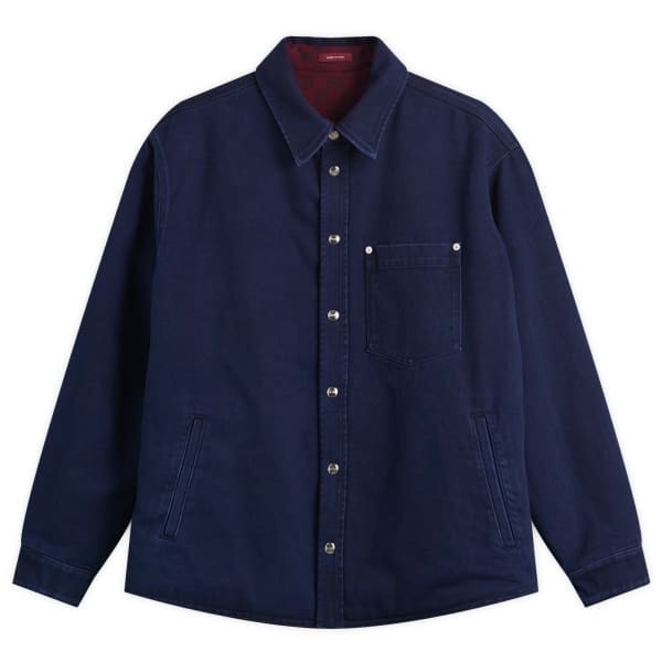 

Двусторонняя фланелевая рубашка gg в клетку из денима Gucci, синий