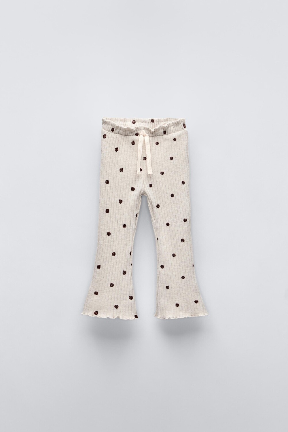 

Мягкие брюки-клёш в горошек ZARA, песочный
