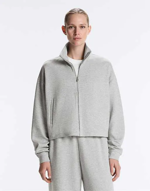 

Серая меланжевая куртка из пике OYSHO Mlange