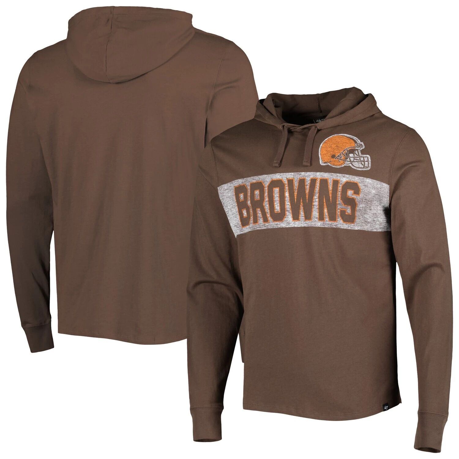 

Мужская коричневая футболка с длинным рукавом с капюшоном '47 Cleveland Browns Field Franklin, Коричневый, Мужская коричневая футболка с длинным рукавом с капюшоном '47 Cleveland Browns Field Franklin