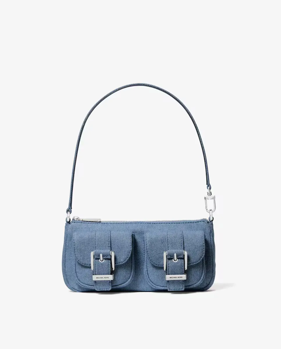 

Сумка-кошелек Zoe из денима с эффектом потертости Michael Michael Kors, синий