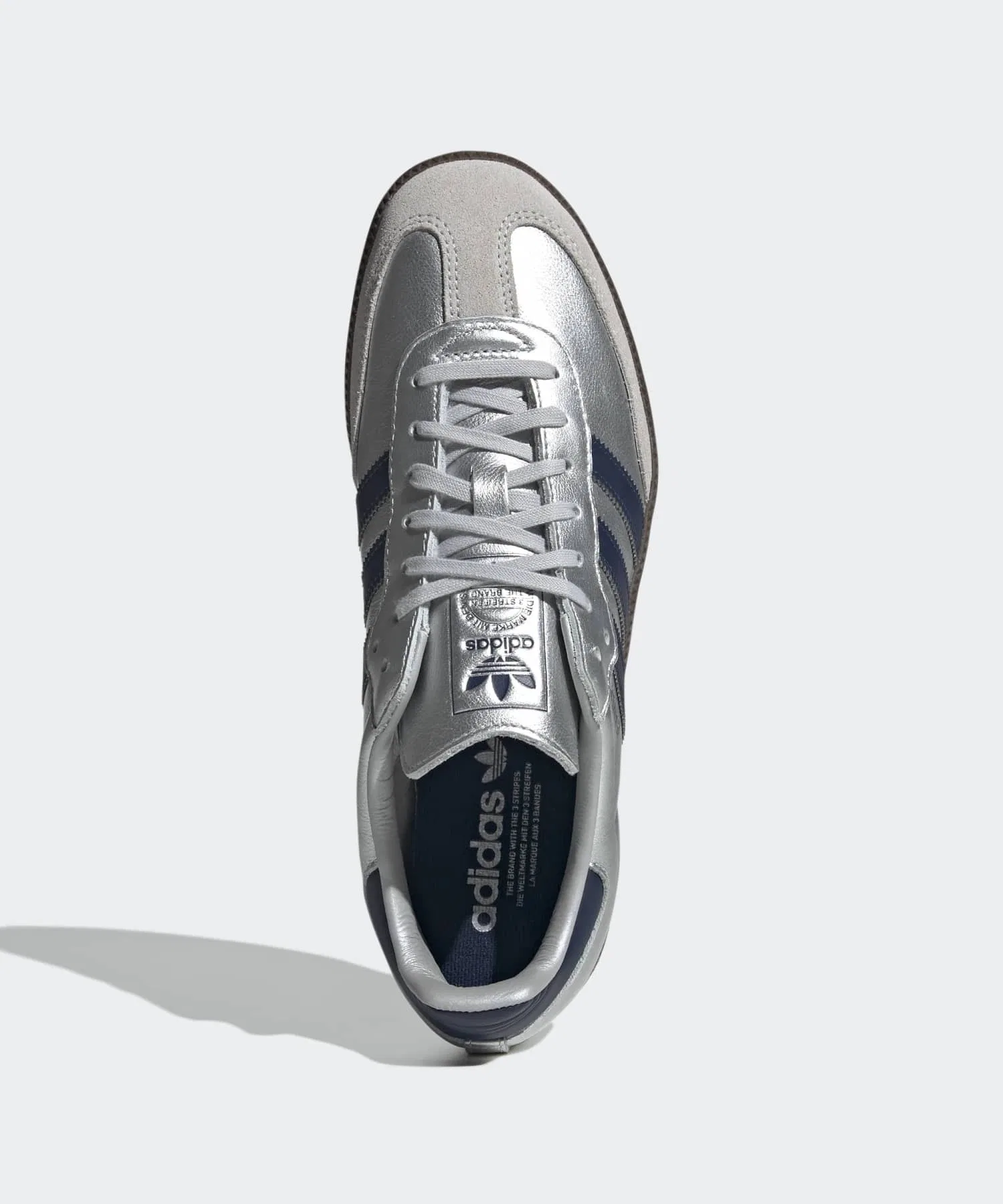 Унисекс кроссовки Adidas Samba OG для повседневной носки серебряные — фото 2
