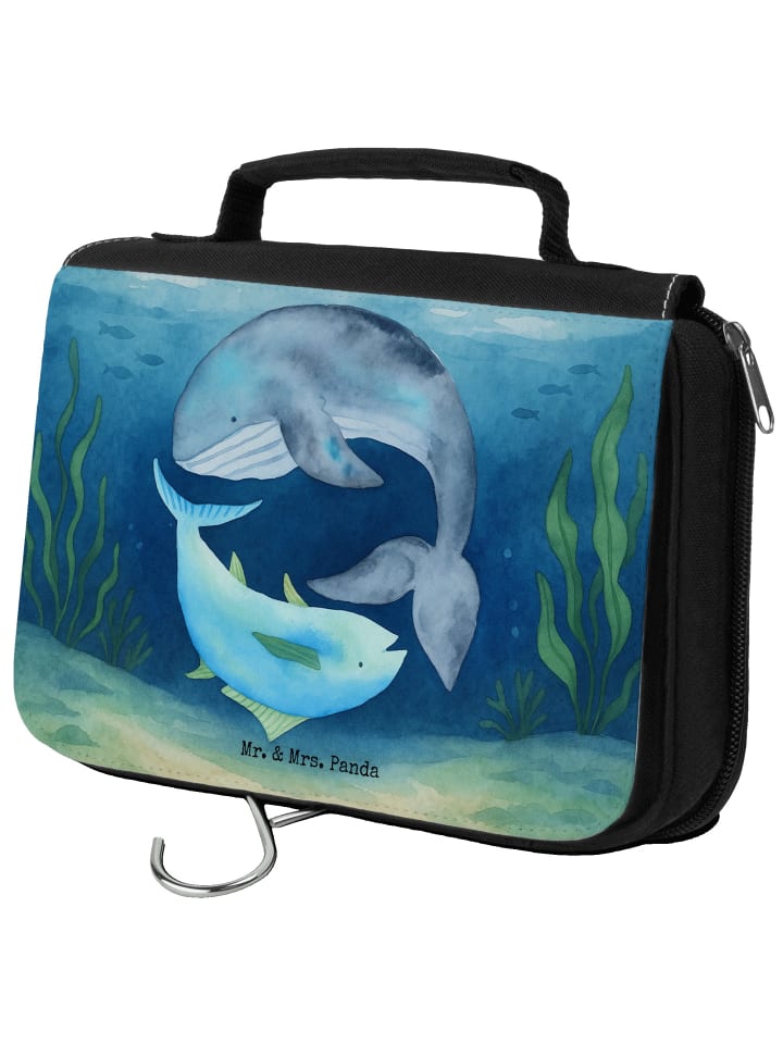 

Mr. & Mrs. Panda Косметичка с изображением кита и тунца, без слогана, белого цвета