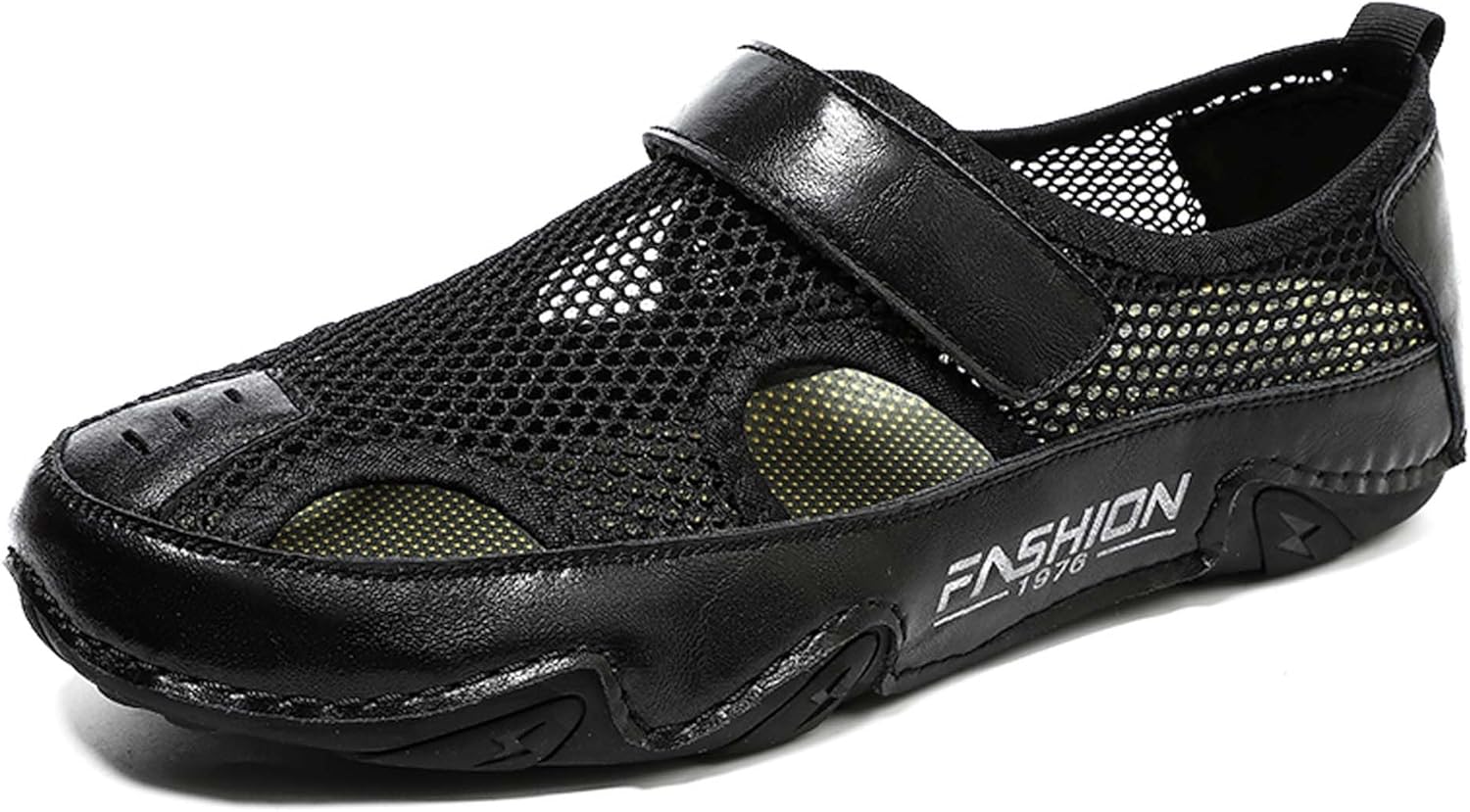 

Мужские модные повседневные сандалии с сеткой, дышащие, на одной пряжке, легкие, с нескользящей подошвой, для прогулок на свежем воздухе, обувь для активного отдыха на воде, с мягкой подошвой, водные тапочки Gerrit, черный