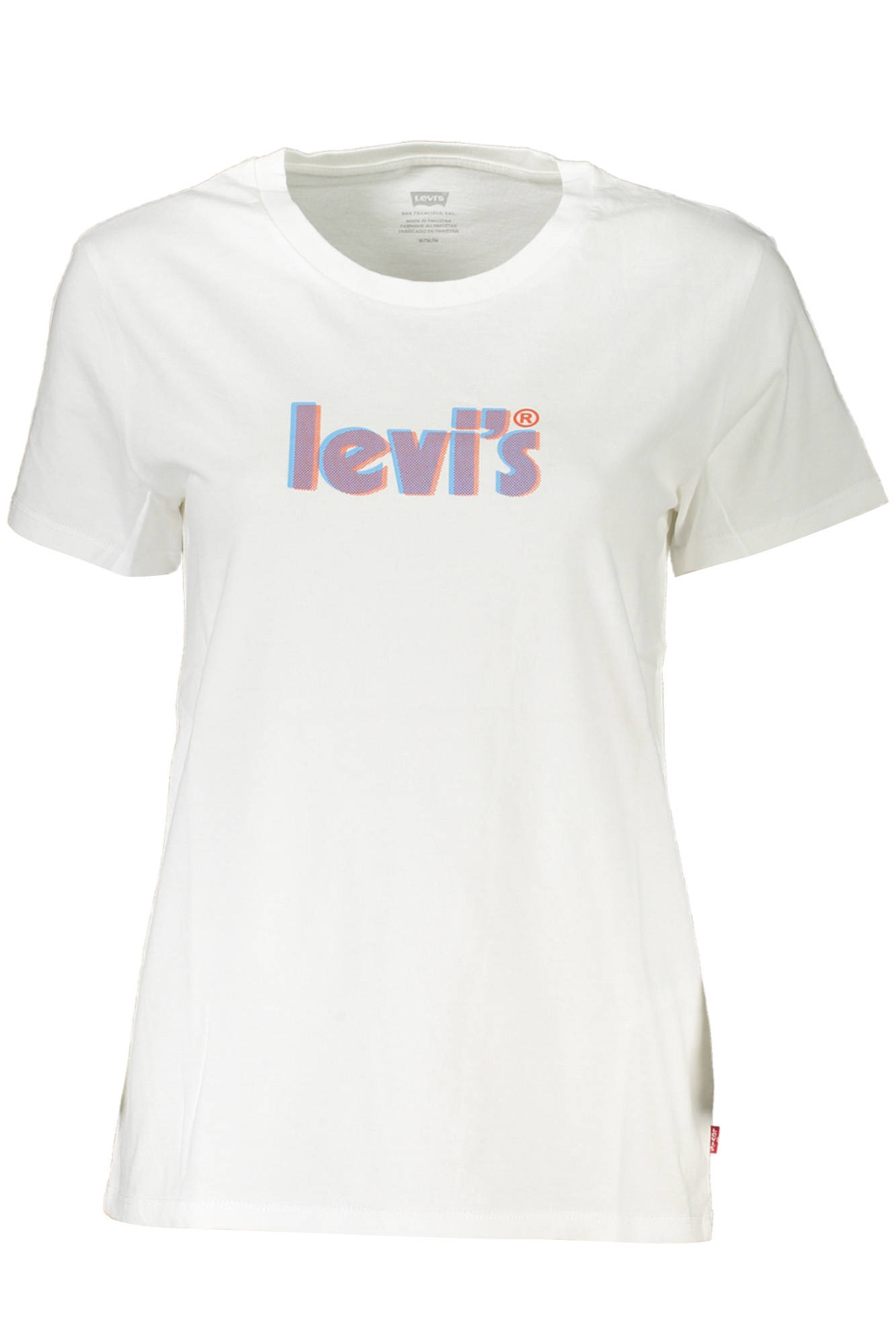 

Женская футболка Levi'S хлопковая с цветным принтом, белый