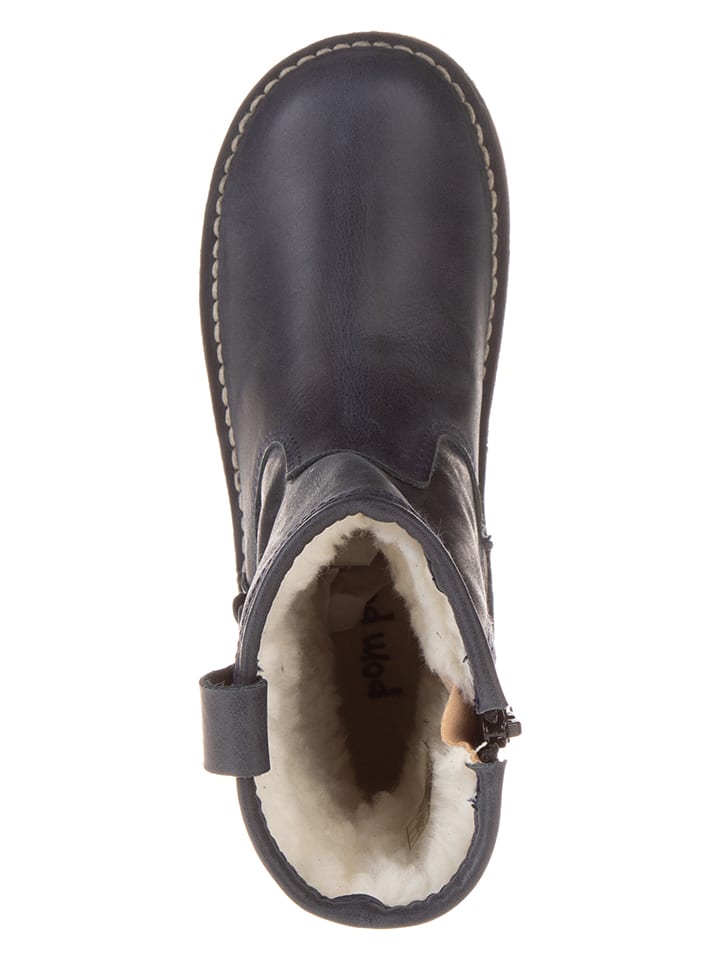 Сапоги POM POM Leder-Winterboots, темно-синий — фото 4