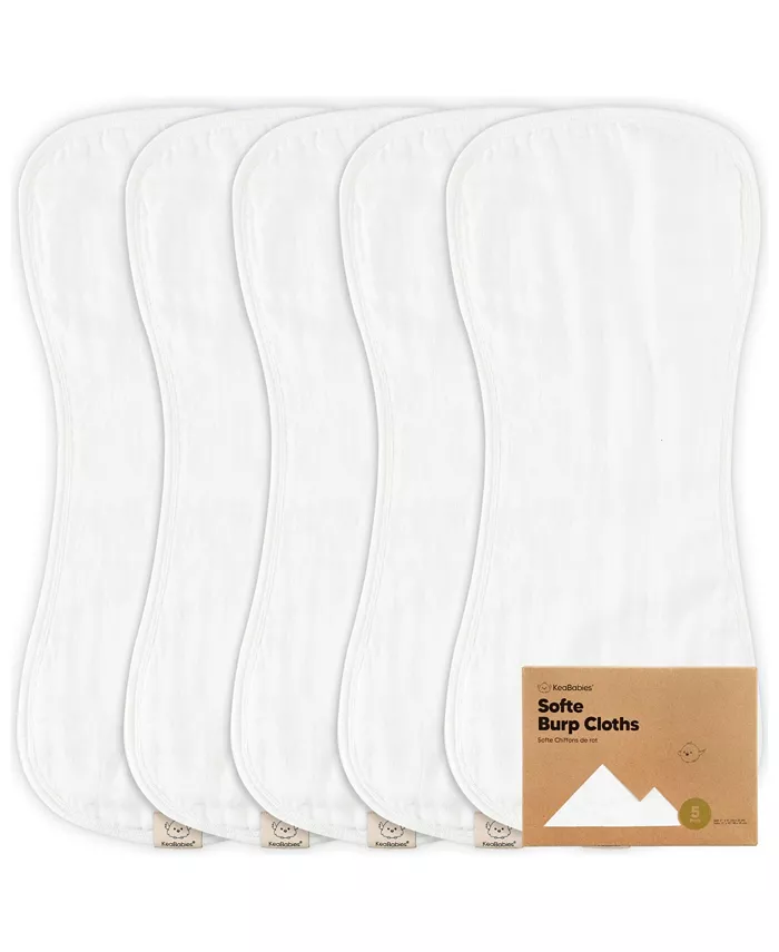 

5 штук мягких муслиновых слюнявчиков для мальчиков и девочек, органические слюнявчики для малышей, детские слюнявчики Keababies, белый