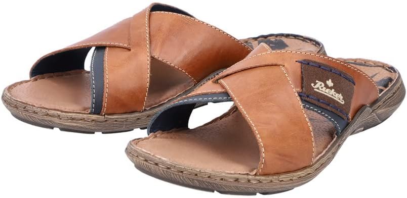 Мужские мюли Rieker 22099, Brown Nut Nautic Zimt Navy 25 — фото 4