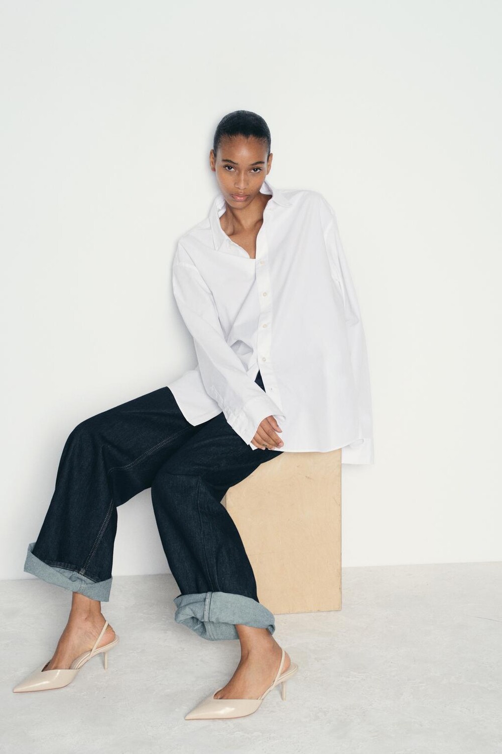 

Туфли на шпильке ZARA, экрю-белый