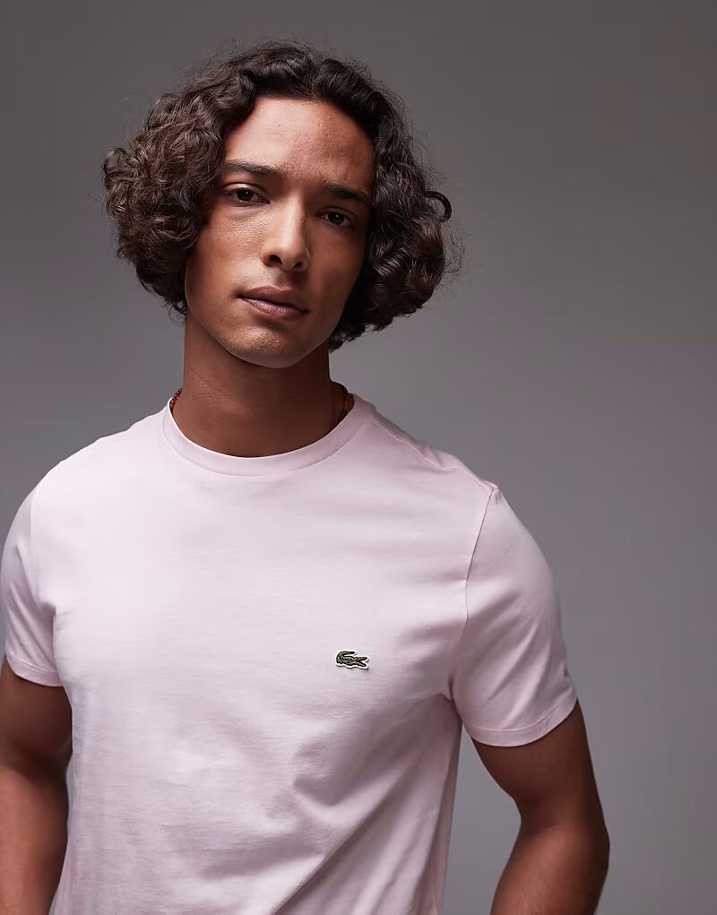 

Футболка Lacoste из хлопка пима светло-розового цвета