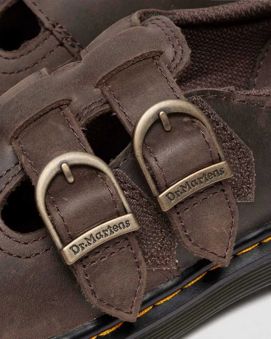 Детские туфли Dr Martens 8065 Mary Jane "Вайоминг", кожаные, коричневые — фото 3