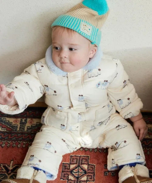 Детский комбинезон с капюшоном Big Bear padded coverall moimoln синий