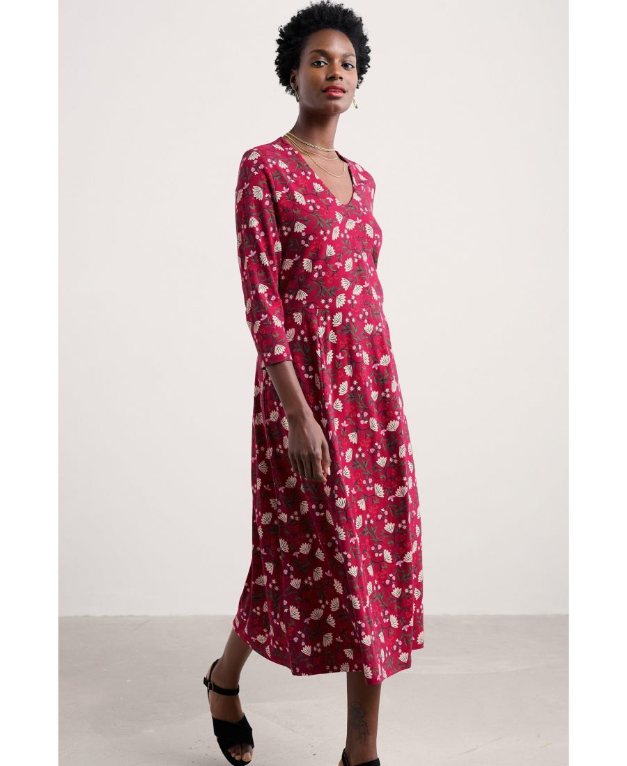 

Женское платье Nancy с рукавами три четверти Seasalt Cornwall, Winter wildflower carmine