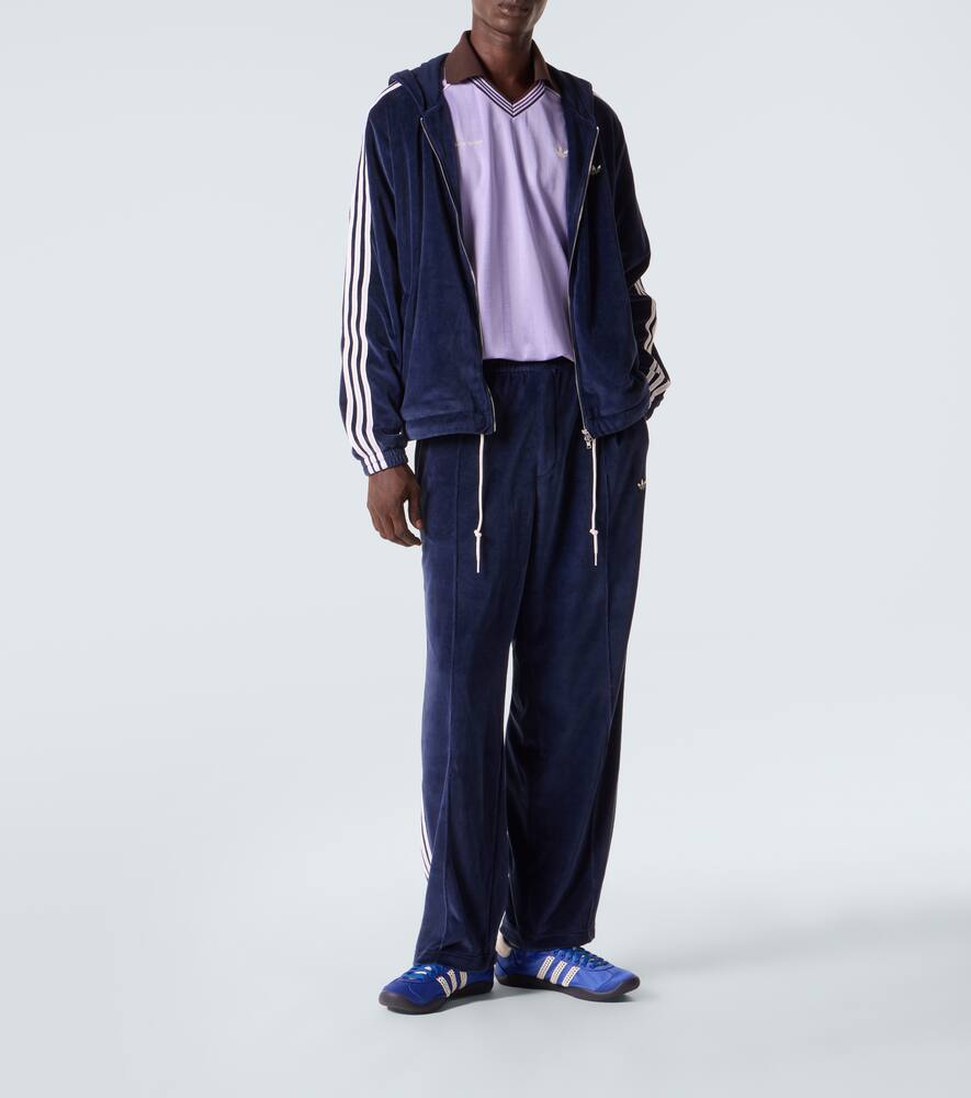 Брюки прямого кроя Wales Bonner из хлопкового вельвета Adidas, Night Navy — фото 2