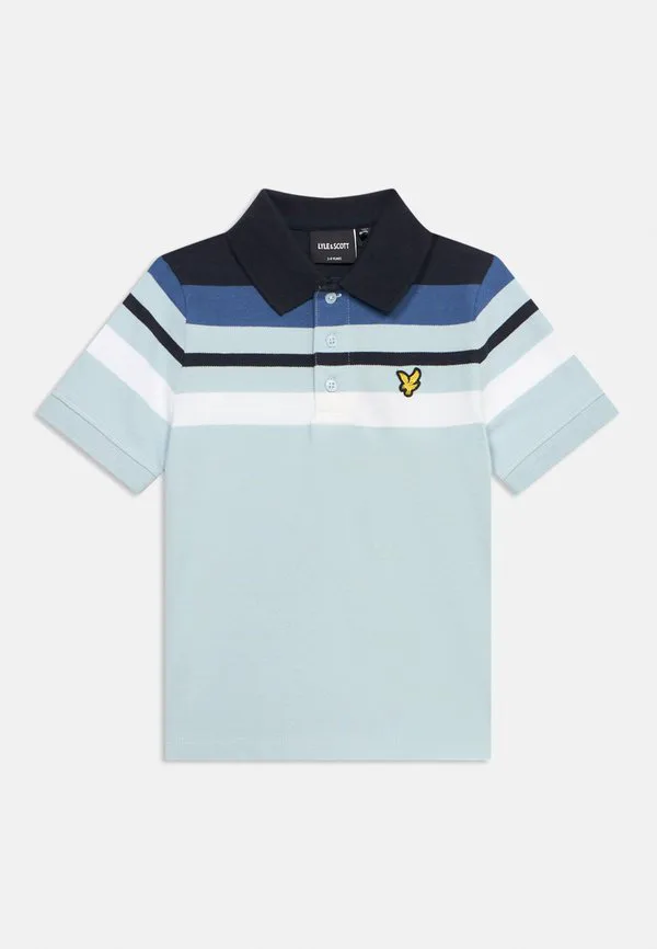 Футболка-Поло унисекс с полосатым узором Lyle & Scott, Opal Blue