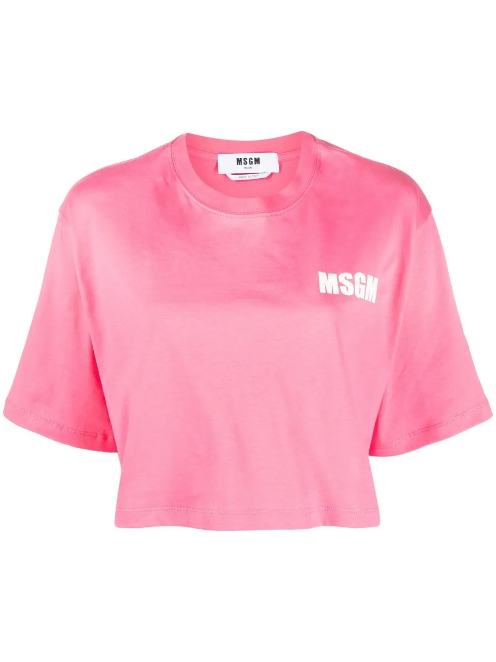 

Укороченная футболка с логотипом MSGM, розовый